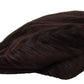 Elegant Cotton Newsboy Hat in Brown