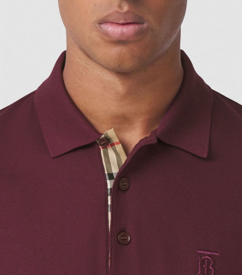 Maroon Cotton Embroidered Logo Polo Shirt
