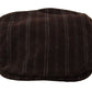 Elegant Striped Wool Blend Newsboy Cap
