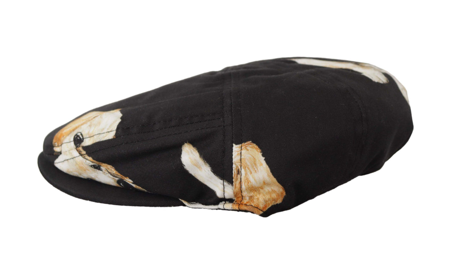 Elegant Dog Print Newsboy Hat
