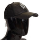 Elegant Black Leather Baseball Cap