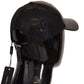 Elegant Black Leather Baseball Cap