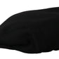 Elegant Black Newsboy Cap in Virgin Wool Blend