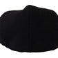 Elegant Black Newsboy Cap in Virgin Wool Blend