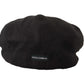 Elegant Black Linen Newsboy Cap