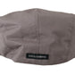 Elegant Gray Cotton Newsboy Hat