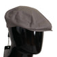 Elegant Gray Cotton Newsboy Hat