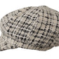 Elegant Tweed Newsboy Cap with DG Logo Plaque