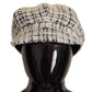 Elegant Tweed Newsboy Cap with DG Logo Plaque