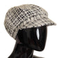 Elegant Tweed Newsboy Cap with DG Logo Plaque