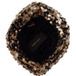 Gold Silk Sequin Embellished Designer Brim Bucket Hat