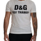 Chic White Cotton YES! THANKS! Tee