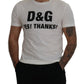 Chic White Cotton YES! THANKS! Tee