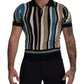 Elegant Silk Striped Polo T-Shirt
