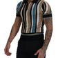 Elegant Silk Striped Polo T-Shirt