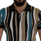 Elegant Silk Striped Polo T-Shirt