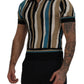 Elegant Silk Striped Polo T-Shirt