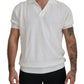 Elegant White Cotton Polo T-Shirt