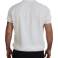 Elegant White Cotton Polo T-Shirt