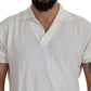 Elegant White Cotton Polo T-Shirt