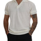 Elegant White Cotton Polo T-Shirt