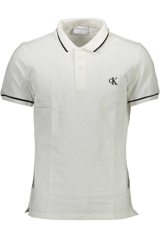 White Cotton Men Polo Shirt