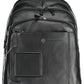Black Leather Men Backpack