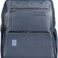 Blue Leather Men Backpack