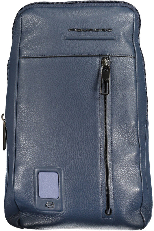 Blue Leather Men Shoulder Bag