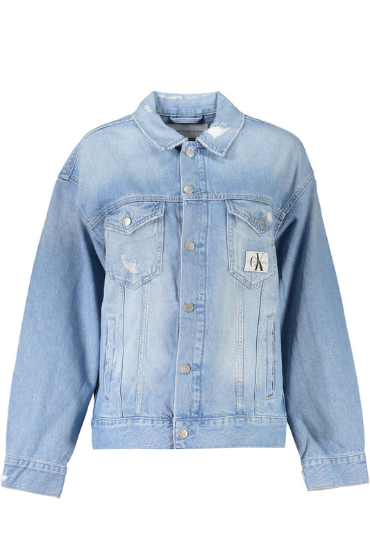 Light Blue Cotton Women Jacket