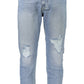 Light Blue Cotton Men Jeans