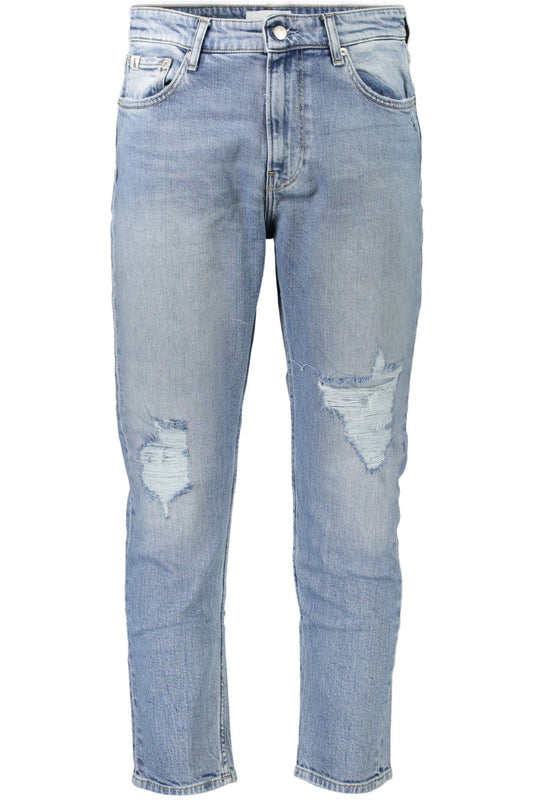 Light Blue Cotton Men Jeans