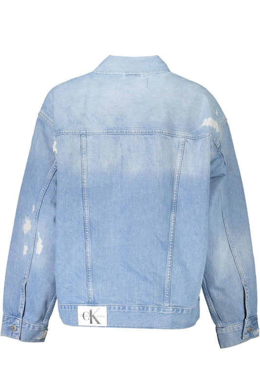 Light Blue Cotton Women Jacket
