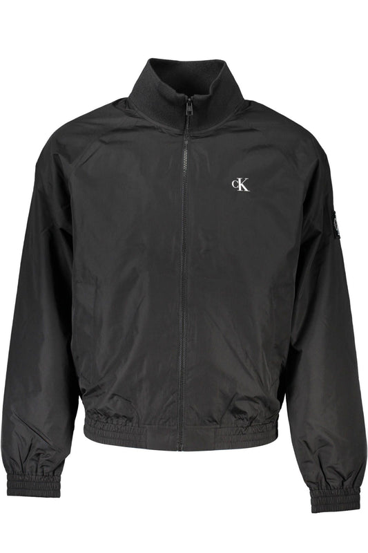 Black Polyester Men Jacket