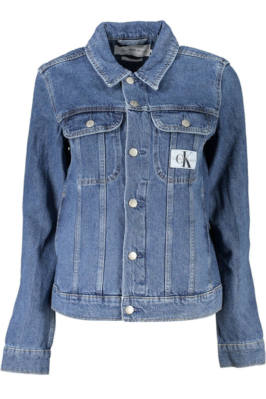Blue Cotton Women Jacket