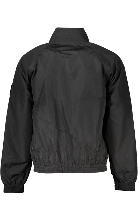 Black Polyester Men Jacket