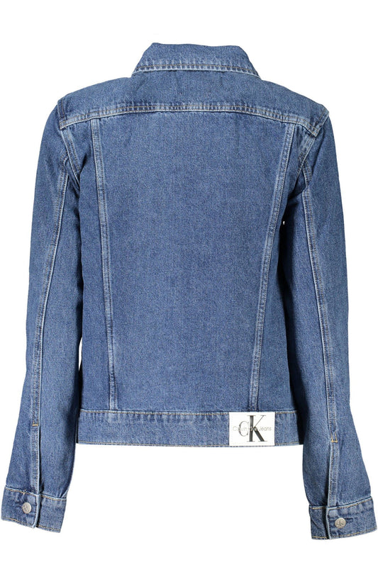 Blue Cotton Women Jacket