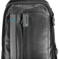 Black Leather Men Backpack