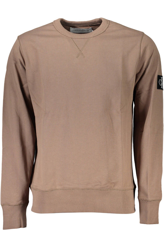 Brown Cotton Men Sweater