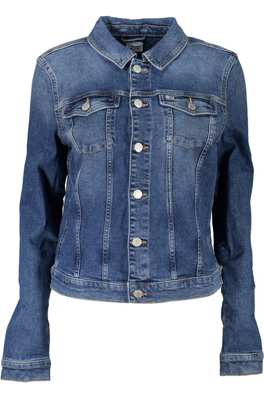 Blue Cotton Women Jacket