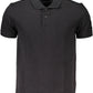 Black Cotton Men Polo Shirt