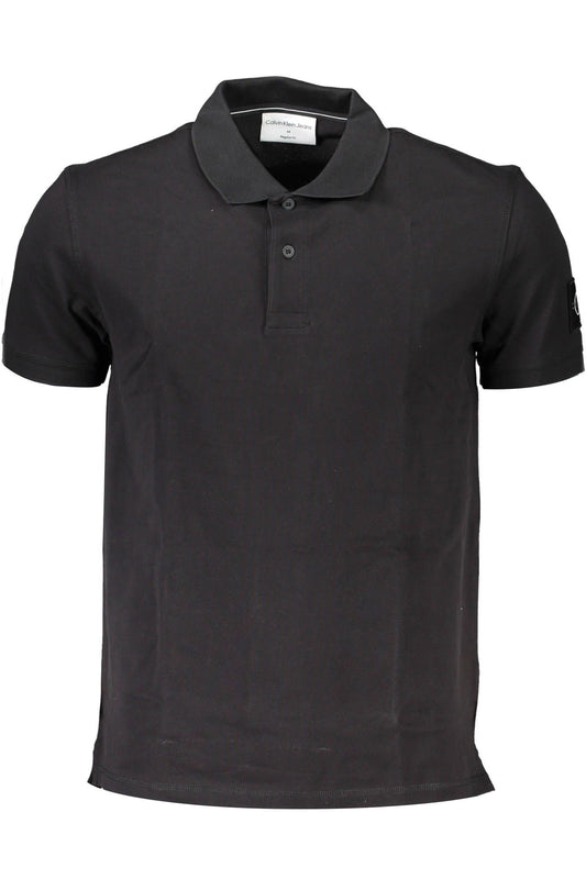 Black Cotton Men Polo Shirt
