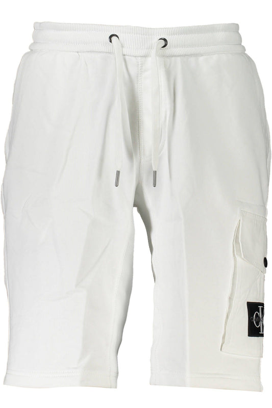 White Cotton Men Bermuda Short