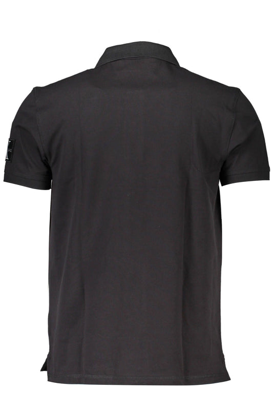Black Cotton Men Polo Shirt