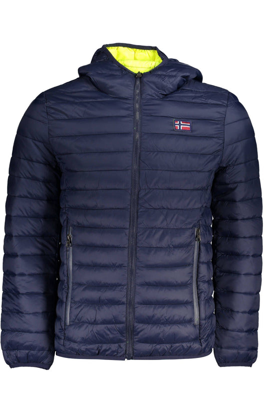 Blue Polyamide Men Jacket