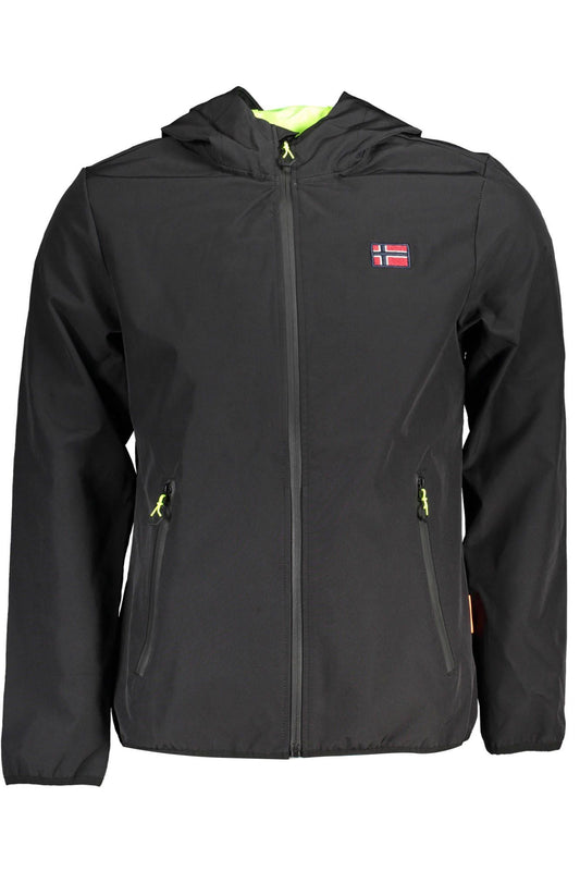 Black Polyester Men Jacket