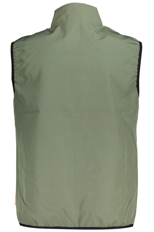 Green Polyester Men Sleeveless Jacket