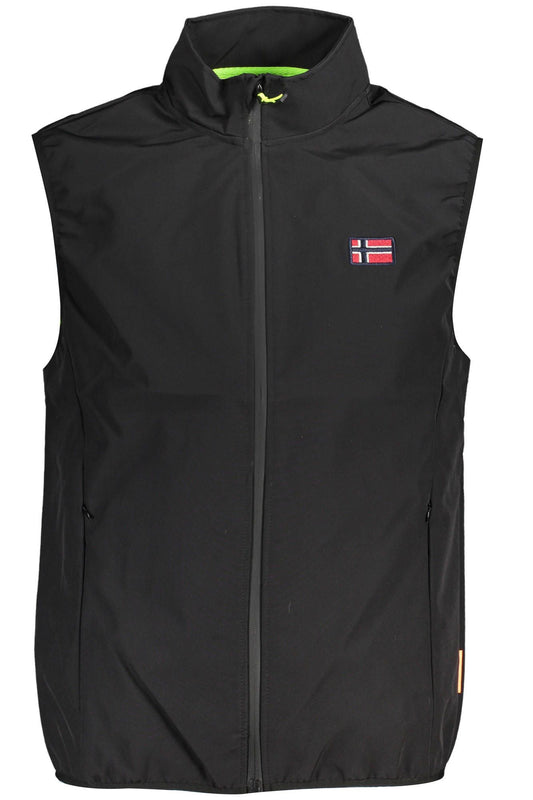 Black Polyester Mens Sleeveless Jacket