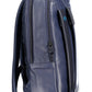 Blue Leather Men Backpack