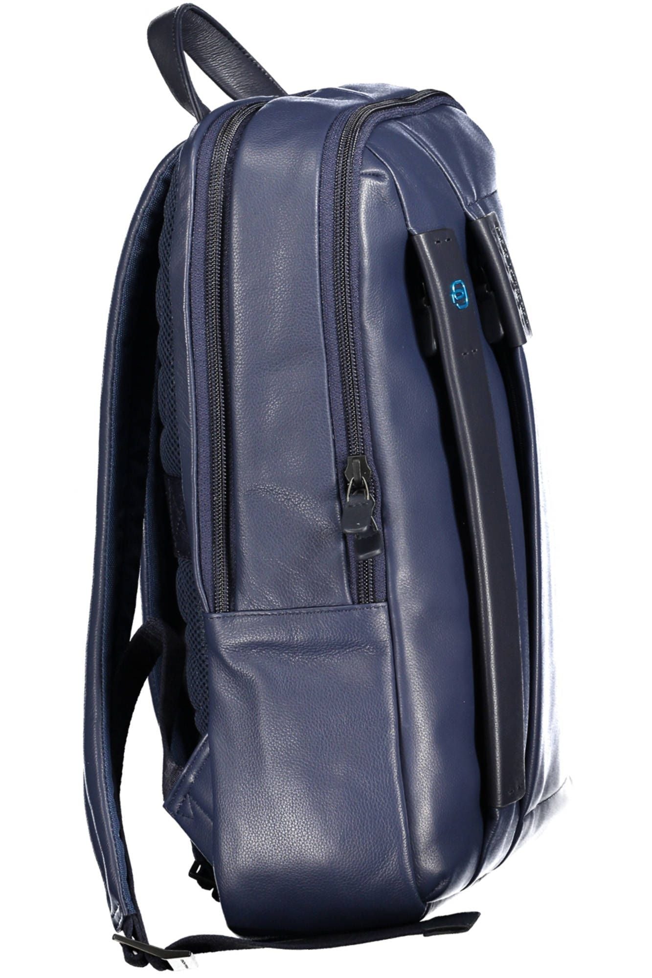 Blue Leather Men Backpack